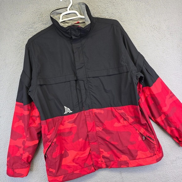 Legion Jacket Mens XL Red Black Camo Colorblock Outdoor Snowboarding Water Resis - Picture 1 of 16